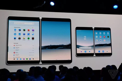Microsoft bất ngờ ra mắt điện thoại Android màn hình kép Surface Duo - Ảnh 2. Microsoft bất ngờ ra mắt điện thoại Android màn hình kép Surface Duo - Ảnh 2.