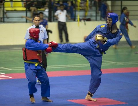 Võ sĩ cao 2,20m giành HCV Vovinam quốc gia - Ảnh 2. Võ sĩ cao 2,20m giành HCV Vovinam quốc gia - Ảnh 2.