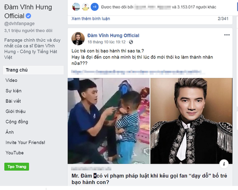 Vụ Facebook Đàm Vĩnh Hưng nghi kích động: người treo thưởng, người đánh đều vi phạm - Ảnh 1. Vụ Facebook Đàm Vĩnh Hưng nghi kích động: người treo thưởng, người đánh đều vi phạm - Ảnh 1.