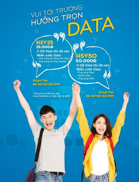 MobiFone triển khai gói cước HSV50, HSV25 dành cho học sinh, sinh viên - Ảnh 1. MobiFone triển khai gói cước HSV50, HSV25 dành cho học sinh, sinh viên - Ảnh 1.