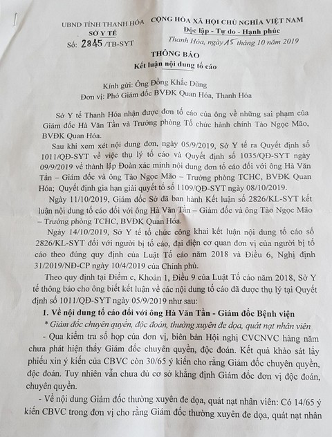 Chuyển hồ sơ cho cơ quan điều tra vụ giám đốc bệnh viện bị tố nhận tiền chạy việc - Ảnh 2. Chuyển hồ sơ cho cơ quan điều tra vụ giám đốc bệnh viện bị tố nhận tiền chạy việc - Ảnh 2.