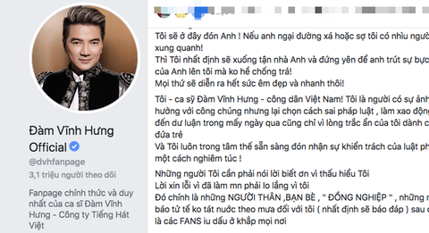 Tài khoản Đàm Vĩnh Hưng đăng lời xin lỗi: Tôi sẵn sàng nhận khiển trách - Ảnh 1. Tài khoản Đàm Vĩnh Hưng đăng lời xin lỗi: Tôi sẵn sàng nhận khiển trách - Ảnh 1.