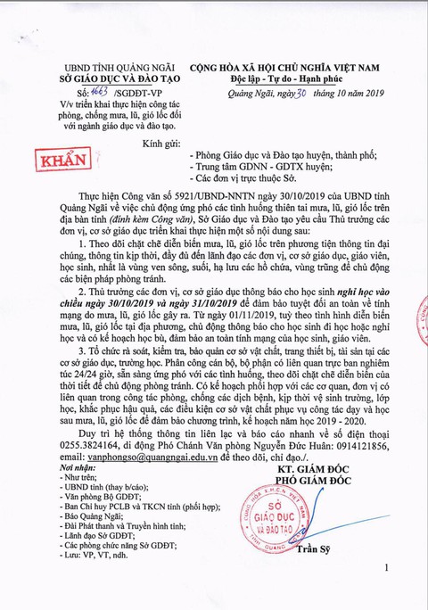 Học sinh Quảng Ngãi nghỉ học chiều 30 và ngày 31 - Ảnh 1. Học sinh Quảng Ngãi nghỉ học chiều 30 và ngày 31 - Ảnh 1.