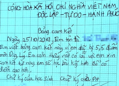 Kiểm tra 6 điểm, học sinh phải cam kết đạt điểm cao hơn - Ảnh 1. Kiểm tra 6 điểm, học sinh phải cam kết đạt điểm cao hơn - Ảnh 1.