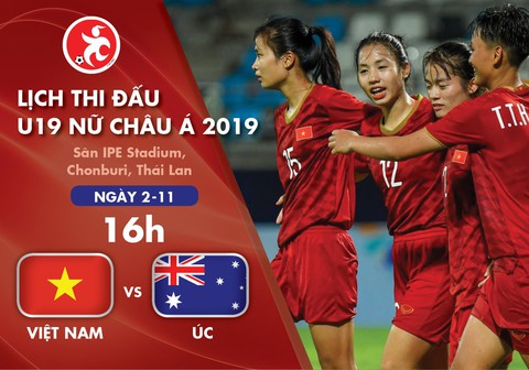 Lịch thi đấu Giải U19 nữ châu Á 2019: Việt Nam và Úc tranh vé vào bán kết - Ảnh 1. Lịch thi đấu Giải U19 nữ châu Á 2019: Việt Nam và Úc tranh vé vào bán kết - Ảnh 1.