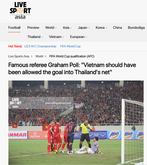 Cựu trọng tài Ngoại hạng Anh Graham Poll nói bàn thắng của Việt Nam hợp lệ? - Ảnh 2. Cựu trọng tài Ngoại hạng Anh Graham Poll nói bàn thắng của Việt Nam hợp lệ? - Ảnh 2.