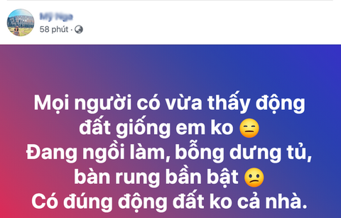 Đồ đạc, nhà cửa rung lắc, người dân Nghệ An nháo nhào trên Facebook - Ảnh 2. Đồ đạc, nhà cửa rung lắc, người dân Nghệ An nháo nhào trên Facebook - Ảnh 2.