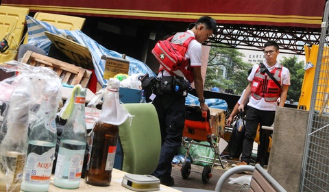 Không còn người biểu tình trong Đại học Bách khoa Hong Kong - Ảnh 1. Không còn người biểu tình trong Đại học Bách khoa Hong Kong - Ảnh 1.