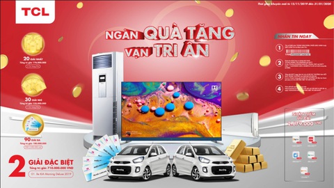 Ngàn quà tặng cho ngành điện tử cuối năm lên đến hơn 1 tỉ đồng từ TCL - Ảnh 1. Ngàn quà tặng cho ngành điện tử cuối năm lên đến hơn 1 tỉ đồng từ TCL - Ảnh 1.