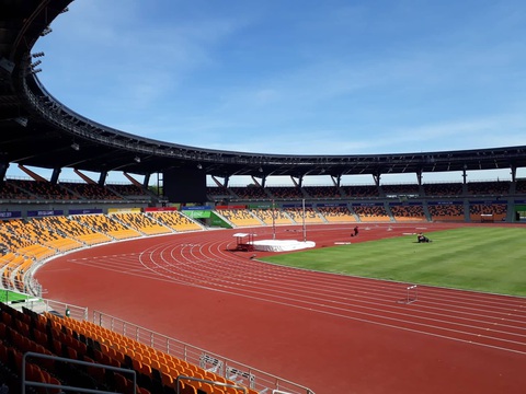 Sân thi đấu điền kinh đẹp long lanh sẵn sàng cho SEA Games 30 - Ảnh 2. Sân thi đấu điền kinh đẹp long lanh sẵn sàng cho SEA Games 30 - Ảnh 2.