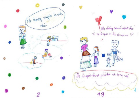 Cô bé lớp 3 làm sách bằng cả trái tim tặng mẹ - Ảnh 5. Cô bé lớp 3 làm sách bằng cả trái tim tặng mẹ - Ảnh 5.