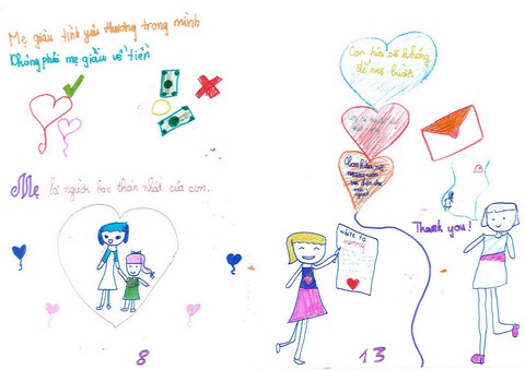 Cô bé lớp 3 làm sách bằng cả trái tim tặng mẹ - Ảnh 7. Cô bé lớp 3 làm sách bằng cả trái tim tặng mẹ - Ảnh 7.