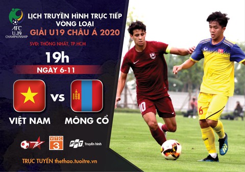 Lịch trực tiếp U19 Việt Nam gặp Mông Cổ: Chờ 3 điểm đầu tay - Ảnh 1. Lịch trực tiếp U19 Việt Nam gặp Mông Cổ: Chờ 3 điểm đầu tay - Ảnh 1.