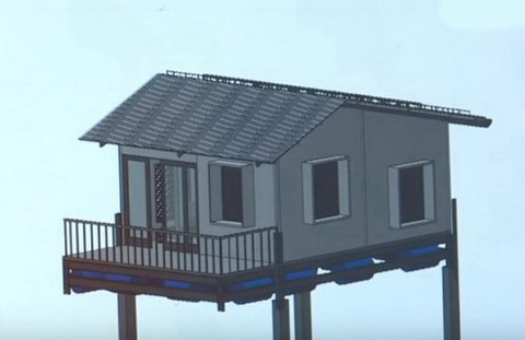 Độc đáo ngôi nhà lưỡng cư không sợ ngập ở miền Tây - Ảnh 3. Độc đáo ngôi nhà lưỡng cư không sợ ngập ở miền Tây - Ảnh 3.