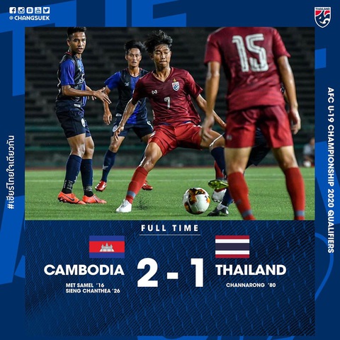 U19 Thái Lan thua sốc trước Campuchia - Ảnh 2. U19 Thái Lan thua sốc trước Campuchia - Ảnh 2.