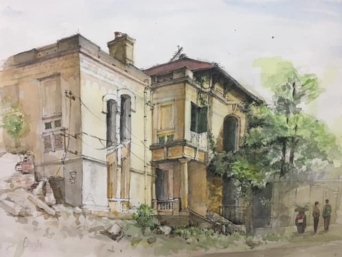 Ngắm trạm phát sóng Bạch Mai sắp bị dỡ bỏ qua ký họa đô thị Hà Nội - Ảnh 11. Ngắm trạm phát sóng Bạch Mai sắp bị dỡ bỏ qua ký họa đô thị Hà Nội - Ảnh 11.