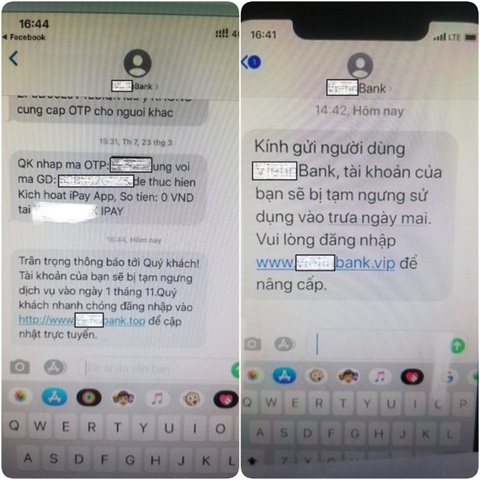Giả tin nhắn thương hiệu, lừa lấy tiền trong tài khoản người dân - Ảnh 1. Giả tin nhắn thương hiệu, lừa lấy tiền trong tài khoản người dân - Ảnh 1.