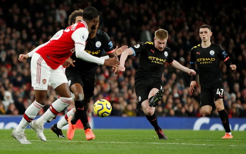 De Bruyne tỏa sáng, Man City nhẹ nhàng đánh bại Arsenal ngay trong hiệp 1 - Ảnh 3. De Bruyne tỏa sáng, Man City nhẹ nhàng đánh bại Arsenal ngay trong hiệp 1 - Ảnh 3.