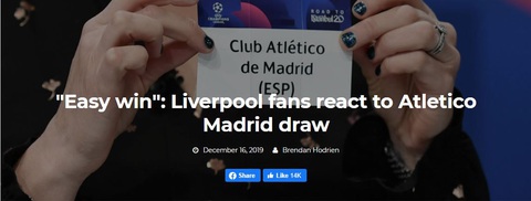 CĐV Liverpool buồn vì đội nhà chỉ gặp... Atletico Madrid - Ảnh 1. CĐV Liverpool buồn vì đội nhà chỉ gặp... Atletico Madrid - Ảnh 1.