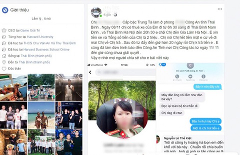 Tài xế bị nữ trung tá công an Thái Bình ăn quỵt: Tôi chưa nhận được tiền - Ảnh 1. Tài xế bị nữ trung tá công an Thái Bình ăn quỵt: Tôi chưa nhận được tiền - Ảnh 1.