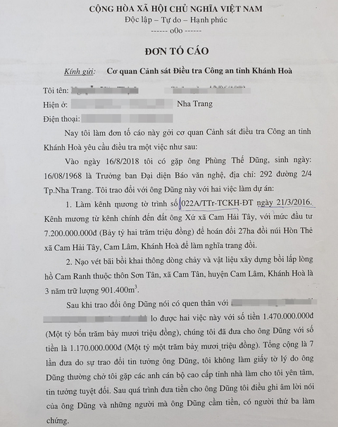 Cựu nhà báo báo Văn Nghệ tại Khánh Hòa bị tố lừa tiền tỉ chạy dự án - Ảnh 1. Cựu nhà báo báo Văn Nghệ tại Khánh Hòa bị tố lừa tiền tỉ chạy dự án - Ảnh 1.