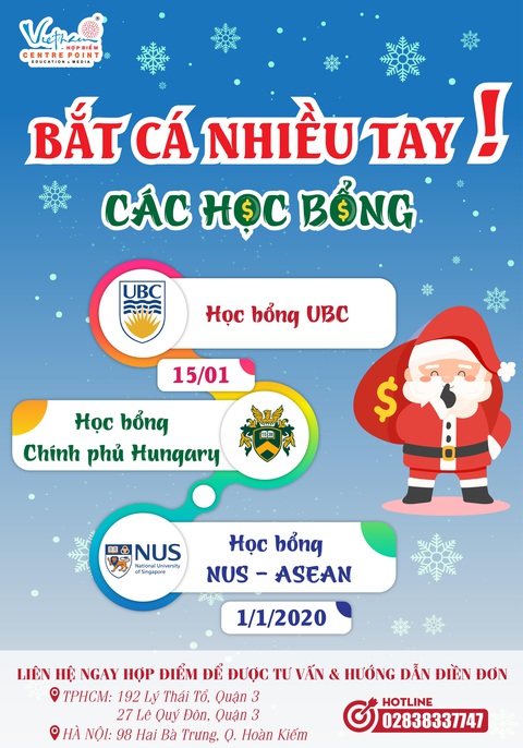 Tại sao không bắt cá nhiều tay với ba chương trình học bổng toàn phần - Ảnh 1. Tại sao không bắt cá nhiều tay với ba chương trình học bổng toàn phần - Ảnh 1.