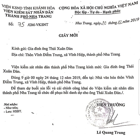 Đầu tuần tới, viện kiểm sát sẽ xin lỗi người 18 năm mang thân phận bị can oan ở Nha Trang - Ảnh 1. Đầu tuần tới, viện kiểm sát sẽ xin lỗi người 18 năm mang thân phận bị can oan ở Nha Trang - Ảnh 1.