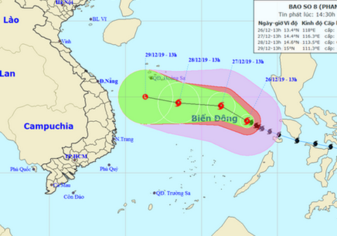 Bão số 8 có thể tan trên biển ngày 29, 30-12 - Ảnh 1. Bão số 8 có thể tan trên biển ngày 29, 30-12 - Ảnh 1.