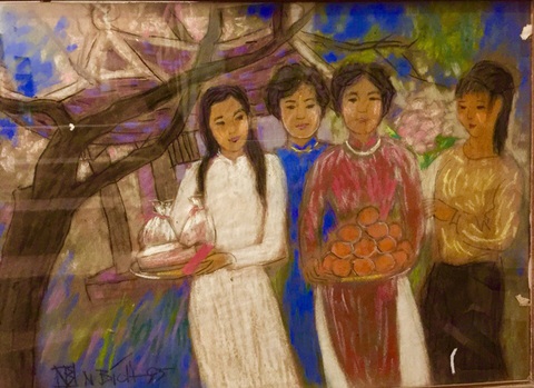 Xem tranh, ảnh đẹp như thơ trong triển lãm Chuyện áo dài - Ảnh 10. Xem tranh, ảnh đẹp như thơ trong triển lãm Chuyện áo dài - Ảnh 10.