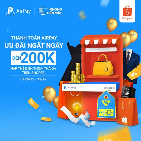 Đăng ký AirPay, ưu đãi lên đến 200.000 đồng - Ảnh 1. Đăng ký AirPay, ưu đãi lên đến 200.000 đồng - Ảnh 1.