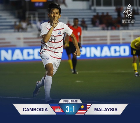 Thắng Malaysia, U22 Campuchia vào bán kết SEA Games 2019 - Ảnh 2. Thắng Malaysia, U22 Campuchia vào bán kết SEA Games 2019 - Ảnh 2.