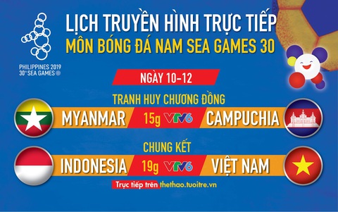 Lịch thi đấu chung kết bóng đá nam SEA Games 30: U22 Việt Nam - Indonesia - Ảnh 1. Lịch thi đấu chung kết bóng đá nam SEA Games 30: U22 Việt Nam - Indonesia - Ảnh 1.