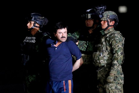Trùm ma túy Mexico Joaquin Guzman bị kết tội tại Mỹ - Ảnh 1. Trùm ma túy Mexico Joaquin Guzman bị kết tội tại Mỹ - Ảnh 1.