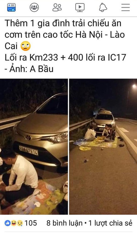Lại ngang nhiên trải chiếu ngồi ăn trên cao tốc Nội Bài - Lào Cai - Ảnh 2. Lại ngang nhiên trải chiếu ngồi ăn trên cao tốc Nội Bài - Lào Cai - Ảnh 2.