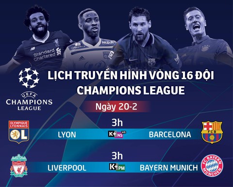 Lịch truyền hình Champions League ngày 20-2: Liverpool đại chiến B.M - Ảnh 1. Lịch truyền hình Champions League ngày 20-2: Liverpool đại chiến B.M - Ảnh 1.