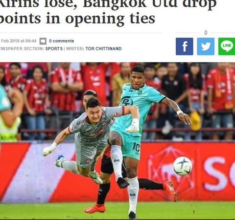 Báo Thái Lan chấm Văn Lâm điểm cao nhất ở đội Muangthong United - Ảnh 2. Báo Thái Lan chấm Văn Lâm điểm cao nhất ở đội Muangthong United - Ảnh 2.