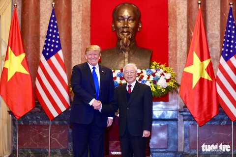 Tổng bí thư, Chủ tịch nước Nguyễn Phú Trọng tiếp Tổng thống Trump - Ảnh 1. Tổng bí thư, Chủ tịch nước Nguyễn Phú Trọng tiếp Tổng thống Trump - Ảnh 1.