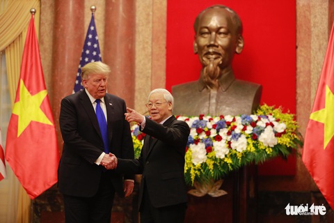 Tổng bí thư, Chủ tịch nước Nguyễn Phú Trọng tiếp Tổng thống Trump - Ảnh 5. Tổng bí thư, Chủ tịch nước Nguyễn Phú Trọng tiếp Tổng thống Trump - Ảnh 5.