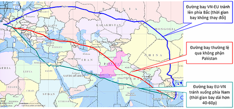 Vietnam Airlines tránh không phận Pakistan thế nào? - Ảnh 1. Vietnam Airlines tránh không phận Pakistan thế nào? - Ảnh 1.