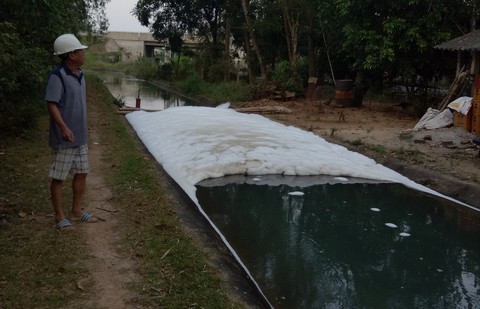 Mang thùng dung dịch lạ ra kênh súc rửa, nước sủi bọt, cá chết - Ảnh 2. Mang thùng dung dịch lạ ra kênh súc rửa, nước sủi bọt, cá chết - Ảnh 2.