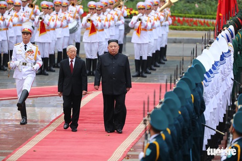 Tổng bí thư, Chủ tịch nước Nguyễn Phú Trọng hội đàm với Chủ tịch Kim Jong Un - Ảnh 1. Tổng bí thư, Chủ tịch nước Nguyễn Phú Trọng hội đàm với Chủ tịch Kim Jong Un - Ảnh 1.