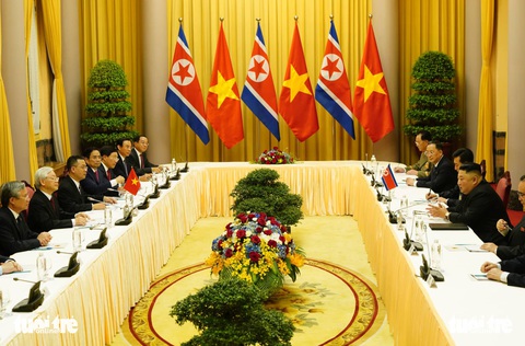 Tổng bí thư, Chủ tịch nước Nguyễn Phú Trọng hội đàm với Chủ tịch Kim Jong Un - Ảnh 3. Tổng bí thư, Chủ tịch nước Nguyễn Phú Trọng hội đàm với Chủ tịch Kim Jong Un - Ảnh 3.