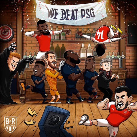 Ảnh chế Arsenal quậy phá tiệc mừng chiến thắng của M.U trước PSG - Ảnh 1. Ảnh chế Arsenal quậy phá tiệc mừng chiến thắng của M.U trước PSG - Ảnh 1.