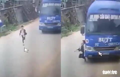 Tài xế bẻ lái tránh cái chết cho bé trai 6 tuổi băng ngang đường - Ảnh 2. Tài xế bẻ lái tránh cái chết cho bé trai 6 tuổi băng ngang đường - Ảnh 2.