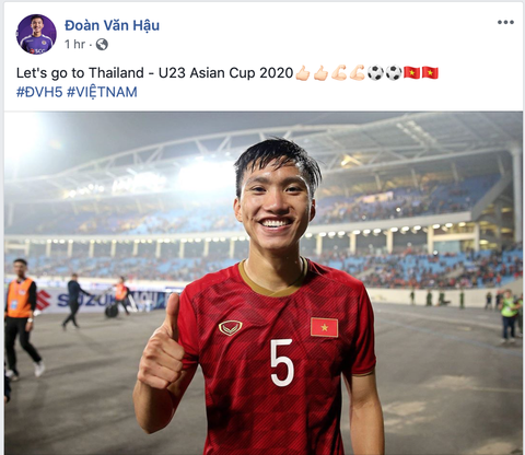Các cầu thủ U23 Việt Nam viết gì lên Facebook sau trận thắng Thái Lan? - Ảnh 5. Các cầu thủ U23 Việt Nam viết gì lên Facebook sau trận thắng Thái Lan? - Ảnh 5.