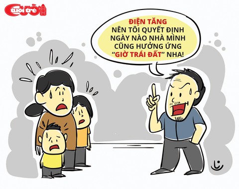 Biếm họa Giờ trái đất - Ảnh 1. Biếm họa Giờ trái đất - Ảnh 1.