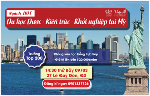 Học bổng du học Mỹ 3 ngành Dược - Kiến trúc - Khởi nghiệp - Ảnh 1. Học bổng du học Mỹ 3 ngành Dược - Kiến trúc - Khởi nghiệp - Ảnh 1.