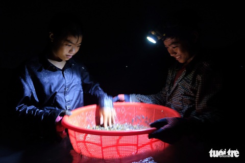 Trắng đêm lặn mò vẹm đất ở đầm Thủy Triều - Ảnh 7. Trắng đêm lặn mò vẹm đất ở đầm Thủy Triều - Ảnh 7.