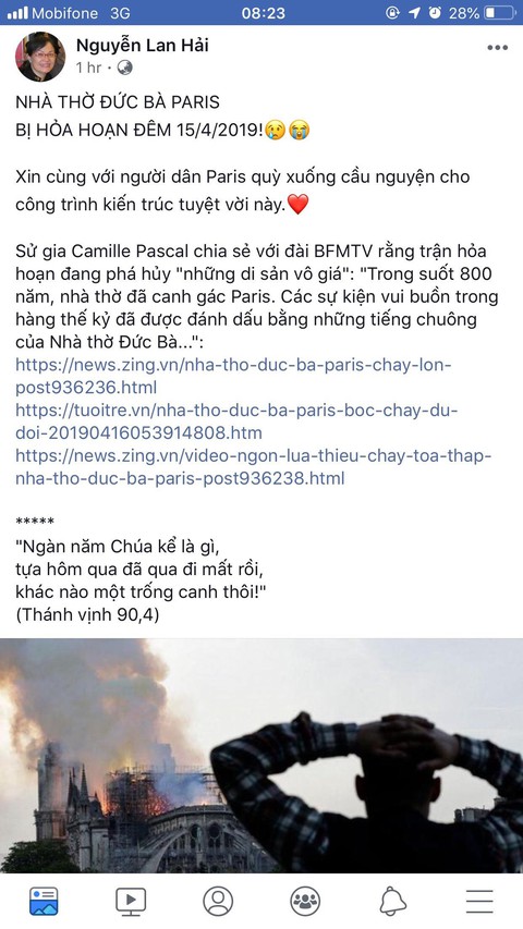 Nhà thờ Đức Bà Paris bốc cháy, người Việt bàng hoàng chia sẻ kỷ niệm - Ảnh 4. Nhà thờ Đức Bà Paris bốc cháy, người Việt bàng hoàng chia sẻ kỷ niệm - Ảnh 4.