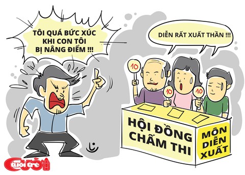 Chùm tranh biếm họa Ai đã nâng điểm cho con tôi? - Ảnh 5. Chùm tranh biếm họa Ai đã nâng điểm cho con tôi? - Ảnh 5.